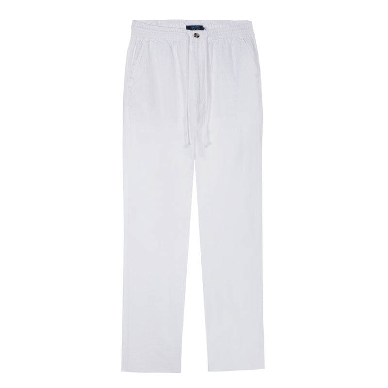 Pantalón elástico lino Blanco