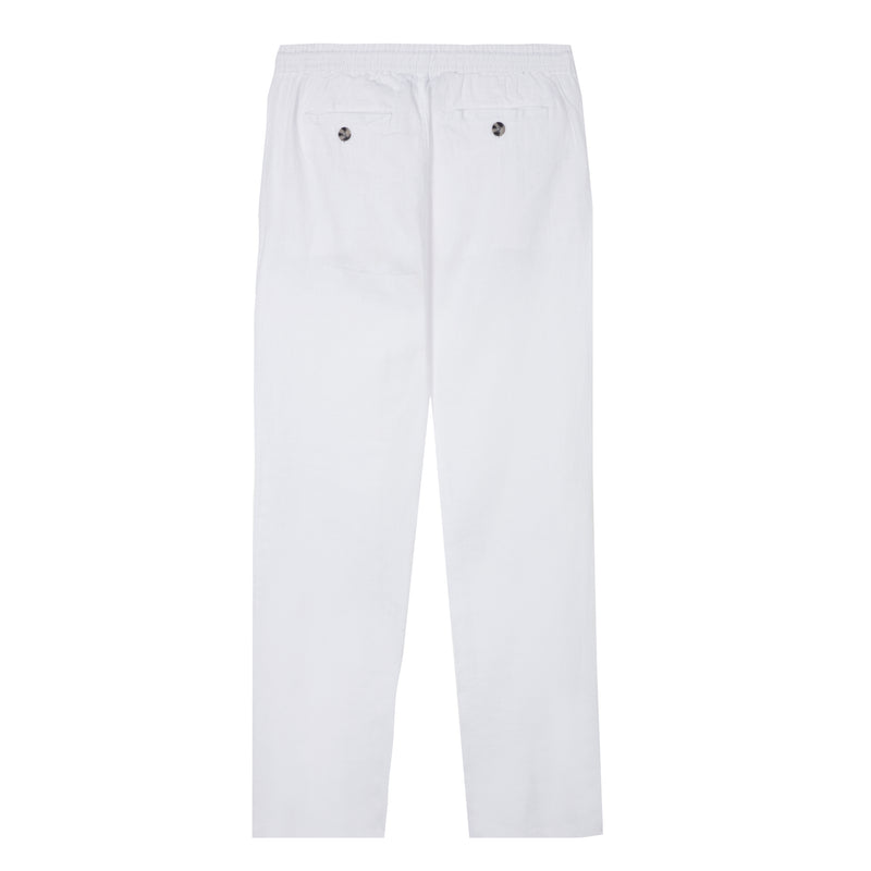 Pantalón elástico lino Blanco