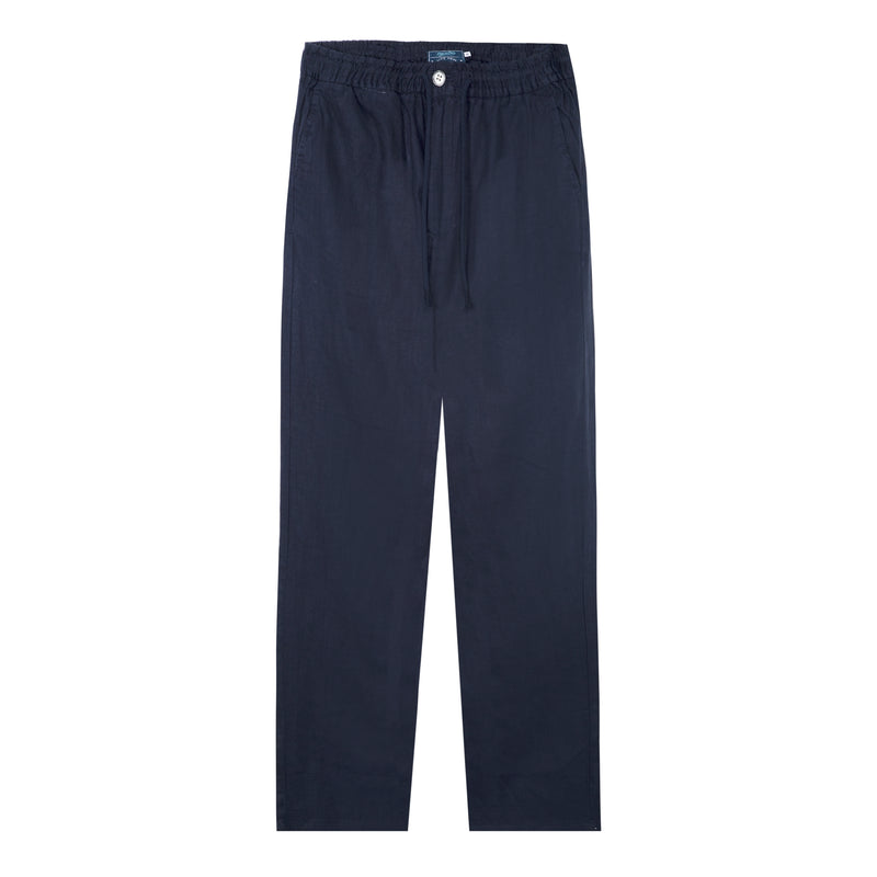 Pantalón elástico lino Navy