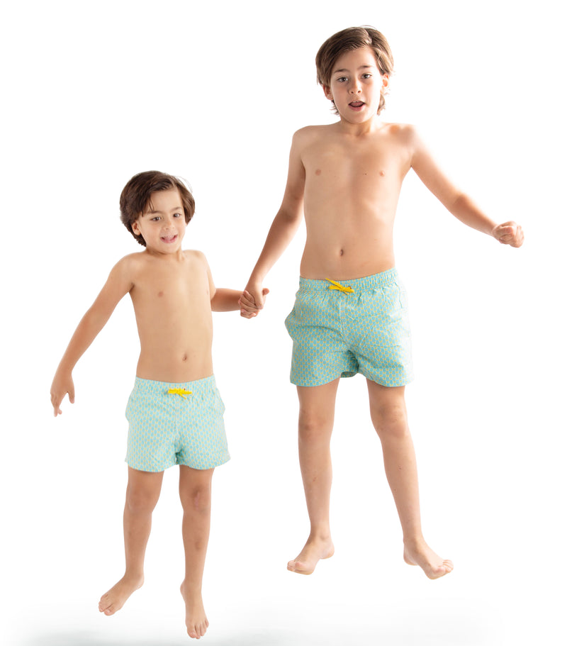 Traje de Baño niño Butterfly V.2 Turquesa/amarillo