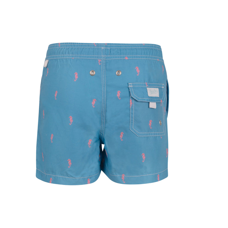 Traje de Baño Caballitos de Mar Niño V.2 AzulMedio/Rosa White Label