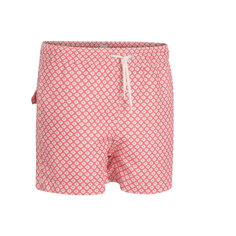 Traje de Baño Que Rombos más Raros Niño V.2 Rosa/Verde White Label