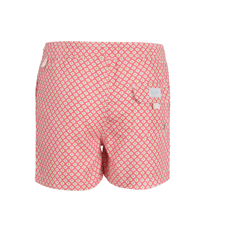 Traje de Baño Que Rombos más Raros Niño V.2 Rosa/Verde White Label