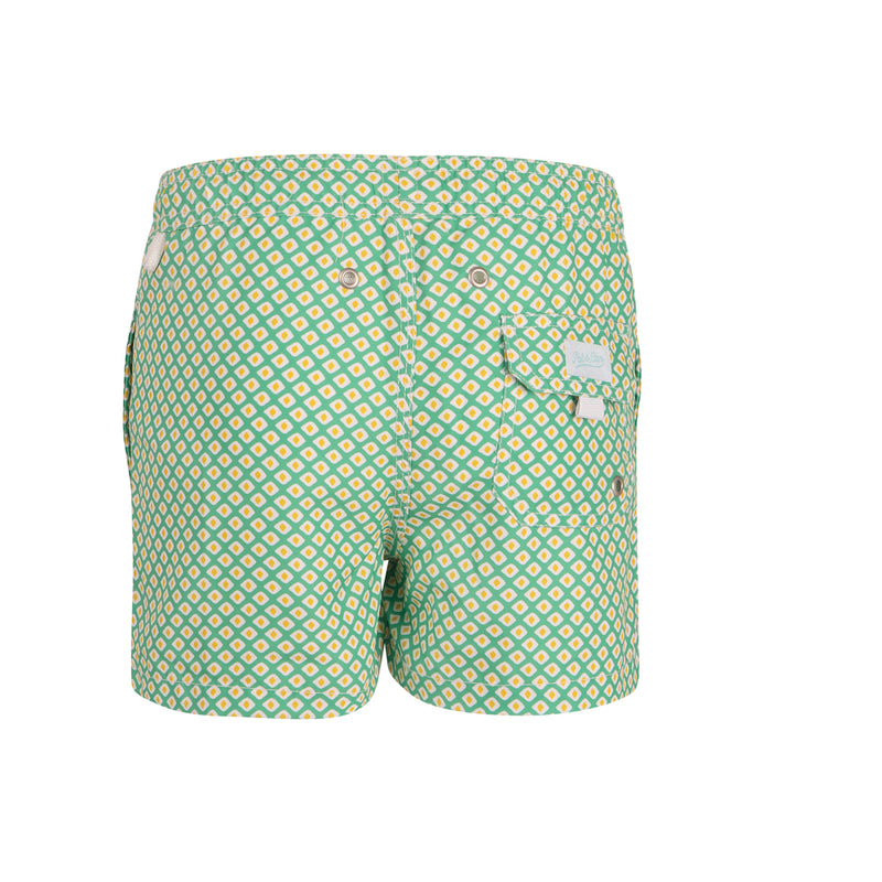 Traje de Baño Que Rombos más Raros Niño V.3 Verde/Amarillo White Label